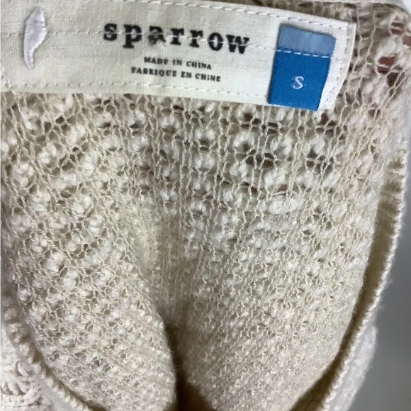 Anthropologie Sz S Bubble Knit Crewneck Sweater Cream Nylon Wool Pullover - Picture 6 of 6